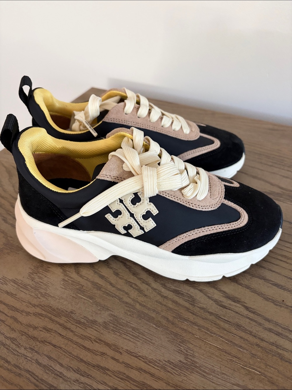Tory Burch Black Chunky Lace-Up Sneakers